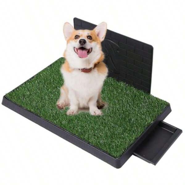 Pet Training Portable Toilet Training Pad Large Reusable Puppy Turf Grass Pads With Pee Baffle For Medium And Small Dogs For Indoor Outdoor Balcony