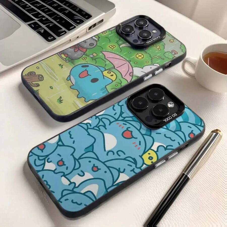 Funda de Teléfono Cute B-Bugcat Capoo para 17,16,15,14,13,12,11,Pro,Max,Plus Anti Caída Negra Mate Dura - Z4 - Ver 1
