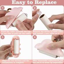 Mini wiederverwendbarer Fusselroller Reisegröße tragbarer Haartentferner mit 150 austauschbaren klebrigen Blättern (Pink Blau Weiß Schwarz) Schlüsselanhänger Auto Schlüsselanhänger Reisezubehör Taschenanhänger Geldbörsenanhänger Schlüsselring