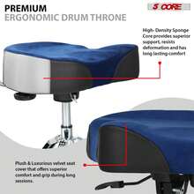 5 CORE 5Core Drum Throne W Backrest 4" Stool Airlift Adjustable - Blue - View 11