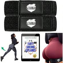 BFR Booty Bands For Women With 8Week Guide For Legs Glutes And Hip Building Blood Flow Restriction Occlusion Bands For Workouts Best Fabric Resistance Loop Tone And Lift Your Butt Squat Thigh Fitness - Black - View 1