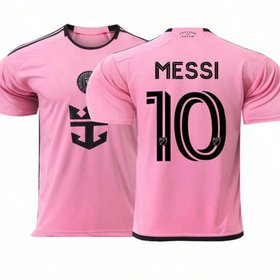 24-25 Miami Home Football Shirt 10 Short-Sleeved Soccer Jersey - Pink - View 1