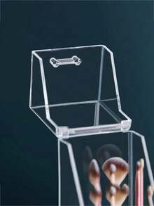 1pc Dust Cover Makeup Brush Holder, Acrylic Makeup Brush, Lipstick, Eyebrow Pencil Storage Box, Multi-Functional Cosmetic Organizer And Cup, Desktop Makeup Brush, Lipstick, Eyebrow Pencil Storage Bucket, Vanity Organizer Box, Creative Makeup Brush Storage Bucket, Lipstick, Eyebrow Pencil, Stationery And Pen, Ideal Desktop Decor Cosmetic Bathroom Vanity Dust-Proof Storage Box, Gift For Women, Christmas Gift, New Year Gift - Transparent - View 11