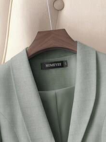 HOMEYEE Vintage Lapel Collar Long Sleeve Casual Blazer, Suitable For Office, Business And Leisure Occasions, All Season - 灰色 - 查看 4