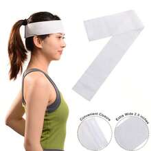 20pcs/50pcs/100pcs Disposable Sweat Absorbing Sports Headband, Breathable Non-Woven Fabric Elastic Headband For Running, Tennis, Badminton - White - View 2