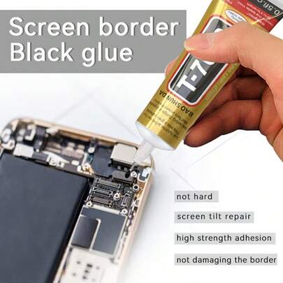 T7000 Svart kontaktlim för reparation av mobiltelefoner och surfplattor - 15 ml 25 ml 50 ml 110 ml med fin nålspets för skärm, ram, LCD-tätning