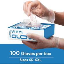 ProHeal Transparent Vinyl Disposable Gloves Cooking And Home Cleaning Gloves - Powder Free And Latex Free Kitchen Gloves