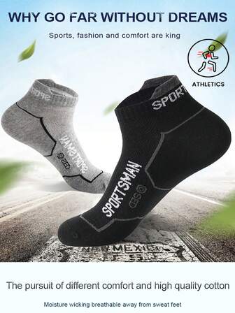 6 pares de calcetines deportivos para otoño/invierno, calcetines cortos de tobillo adecuados para hombres y mujeres, calcetines deportivos casuales