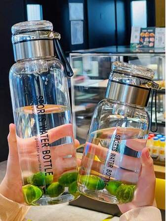 700/1000ml con coperchio e filtro, tazza d'acqua in vetro resistente al calore, alta capacità, portatile, con coperchio, separazione di tè e acqua, tazza per preparare il tè