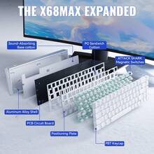 ATTACK SHARK X68MAX HE 快速触发有线铝合金游戏键盘，0.005mm RT 精度，霍尔效应磁性开关，可调节触发行程，8000Hz 轮询率，SOCD，0.08ms 延迟，RGB 灯效 - 彩色 - 查看 8
