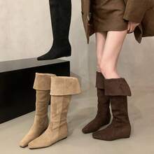 Women Over-The-Knee Boots - Dark Brown - View 3