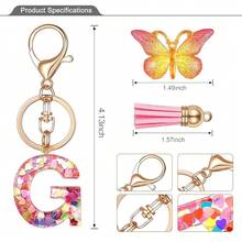 JINGUAZI Initial Letter Keychains For Women Tassel Butterfly Pink Purple Cute Car Keychain For Wallet Backpack Bag Charm{Inchcolor_nameinch:InchG-Pinkinch} - G-粉紅色 - 查看 4