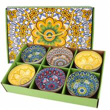 6 Colourful 10oz Ceramic Bowls With Gift Box | Small Dessert & Snack Bowls For Ice Cream, Cereal, Soup | Fun Kitchenware & Dining Accessories - Green - View 4