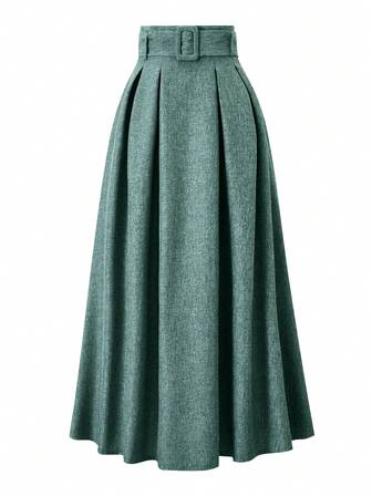 EARO Falda A-Line de cintura alta y ajustable con diseño casual y elegante, de uso versátil y cómodo para el día a día, de color gris, con cintura elástica y corte holgado para mujer