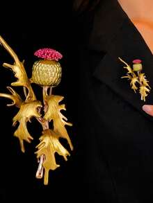 1 Pc Rose Flower Elegant Red Chic Fashion High-Quality Pin Brooch, High-End Jewelry Lapel Pin Brooch Dress Accessories Pin For Clothes Bag Charm School Office Accessories Shirts Jacket Christmas Halloween Clothes Pin Funny Cute Teacher Gifts