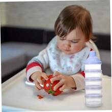 Dispensador Leche en Polvo Bebe Dispensador de Leche en Polvo Portátil 5 Capas Dispensador Leche en Polvo de Apilable de Dosificador Alta Capacidad Adecuado para Leche en Polvo Dulce Frutas (azul) - Azul - Ver 11