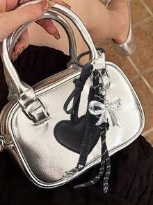 女士 PU 皮革钥匙扣，带心形装饰、花尾、蝴蝶结、编织绳、弹簧夹、弹簧扣，高端装饰包包配件、包包挂件、吊坠、汽车挂件、日常用品，完美的节日礼物、生日礼物，适合恋人、家人、朋友、同学、同事、老师 - 彩色 - 查看 4