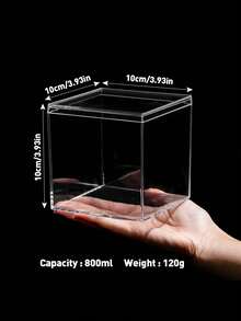 1 pièce Boîte de rangement carrée en plastique transparent avec couvercle supérieur et inférieur. Boîte d'affichage en acrylique pour bijoux, cosmétiques, figurines, bonbons de mariage. Convient pour le stockage de petits articles, l'affichage de bijoux et l'exposition de figurines. Idéal pour les passionnés d'artisanat, les propriétaires de bijouterie et les collectionneurs de figurines.