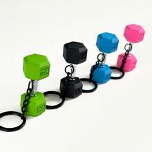 1 Piece Barbell Keychain, Fitness Keychain, Fitness Enthusiasts, Unisex Fitness, Suitable Party Favors, Gifts, Classroom Rewards, Car Keys, And Backpack Accessories (Green, Pink, Blue, Black)