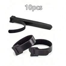 Cable Organizer Ties With Hook-And-Loop Fastener - Ideal For Family Cable Management And Gardening Ties - Black - View 11