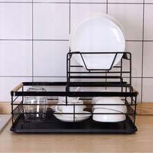 ⭐ PREMIUM 2-TIER DISH RACK – RUST-RESISTANT METAL WITH WOODEN HANDLES ⭐ This Premium 2-Tier Dish Rack Features A Modern, Compact Design, Crafted From Rust-Resistant Metal With Elegant Wooden Handles. Available In Black, White, And Gray, It Offers Ample Storage For Plates, Bowls, Glasses, And Utensils. Ideal For Keeping Your Countertop Organized, It Includes A Removable Drip Tray, Double Utensil Holder, And A Non-Slip Base. This Dish Rack Combines Durability, Functionality, And Aesthetic Appeal. Use It As A Dish Drainer, Kitchen Organizer, Or Dish Rack To Keep Your Sink Area Clean And Clutter-Free. - màu đen - Xem 5