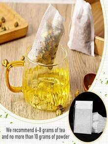 Drawstring Non-Woven Fabric Bag For Tea Bag Packaging, One-Time Use, 100 Pieces Per Bag; Filter Bag For Residue - Multicolor - View 8
