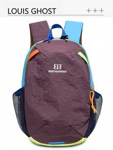 City Explorer Series Multi-Color Functional Backpack Set | Purple/Gray/Brown Color Block Design, Showcasing All-Scenario Aesthetics - Elastic Cord System * Multi-Pocket Layered Design, One Set Of Equipment Can Meet Campus, Outdoor, And Commuting Needs, Matte Gray Nylon Material, Understated Urban Gene. - Multicolor - View 10