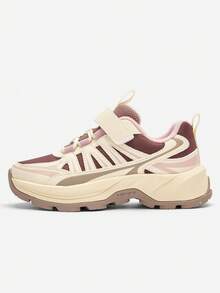 Balabala Kids Girls Sneakers, 2025 Spring Autumn Chunky Sneakers, Outdoor Non-Slip - Red Coffee Color - View 2