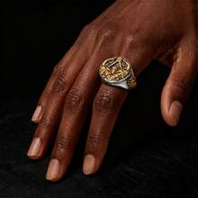 MONALLY 1pc 18K Gold Plated Stainless Steel Eagle Men's Ring, Perfect For Parties, Banquets & Nightclubs Jewelry Gift - Ring - View 11