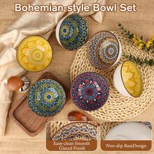 6 Colourful 10oz Ceramic Bowls With Gift Box | Small Dessert & Snack Bowls For Ice Cream, Cereal, Soup | Fun Kitchenware & Dining Accessories - Green - View 9