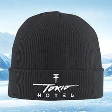 Tokio Hotel Logo Iconic Logo Beanie Hat - Unisex Winter Thermal Cap For Men & Women, Members' Signature White/Blue/Red/Navy, Casual & Outdoor Skiing/Cycling, Christmas Gift For Fans - 黑色 - 查看 11