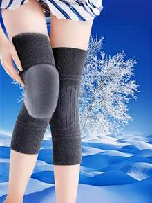 2 Peças de Joelheiras Quentes, Aquecimento Estendido de Inverno, Almofadas de Perna Grossas Antiderrapantes, Joelheiras Unissex para Clima Frio, Tecido de Malha, Design de Deslizar, Meias Confortáveis