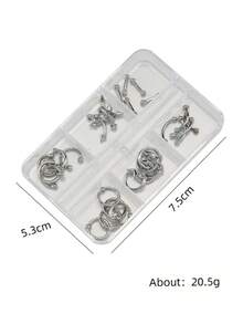 1 Hộp trang trí móng tay phong cách Y2K Punk bằng kim loại, nhiều kích cỡ, hình nón, màu đen/bạc/vàng, đinh tán hợp kim 3D thời trang. - Bạc - Xem 2