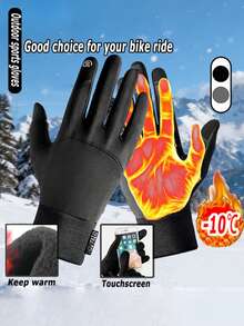 Guantes de ciclismo de invierno a la moda, guantes cálidos, impermeables, antideslizantes y cómodos para hombres, adecuados para esquiar, ciclismo y deportes al aire libre