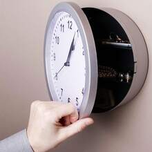 Wall Clock With Hidden, 10 Inch Plastic Secret  Wall Clock For Living Room Decor, Vintage Decor Clock Diversion With Hidden Compartment, Cool Stuff For Your Room - Bạc - Xem 2