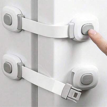 قفل خزانة الأطفال 1/2 قطعة من Fursafe&Q، أقفال أمان الخزانة للأطفال - أحزمة أمان الخزانة اللاصقة لأدراج الثلاجة والأفران والأبواب والمراحيض متعددة الأغراض لأثاث المطبخ بدون حفر