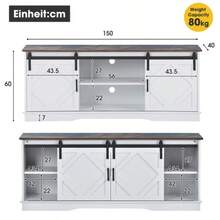 Television Stands & Entertainment Centers - Brown White - View 2
