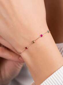 Personalized Birthstone Bracelet For Mom Unique Gift For Mom Grandma Bracelet Birthstone Gift Family Bracelet Gift For Mom Christmas Gift Suitable For All Seasons - Multicolor - View 4