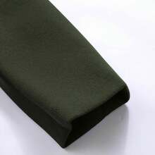 Coat Men Wool Single Breasted Notched Lapel Collar Pea Coat Winter F Warm Business Mid Long Outwear Overcoat - A01-黑色 - 查看 9