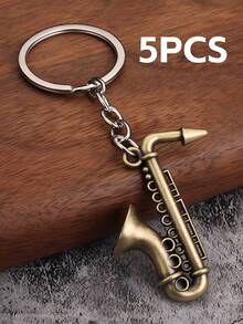 1pc Mini Saxophone Metal Keychain, Bohemian Style Musical Instrument Pendant | Music Themed Small Gift, Thoughtful For Father, Creative For Friends, Fun For Children, Dopamine Decor Christmas - Multicolor - View 22