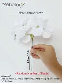 MEHELANY 45支白色绣球花仿真花，带花茎，适用于婚礼中心装饰、家居、花园、婴儿派对、派对用品、花环、新娘捧花、DIY花环、圣诞树装饰、感恩节、万圣节、圣诞节装饰、拱门背景、DIY插花，送给女性和女孩的礼物 - 白色 - 查看 14