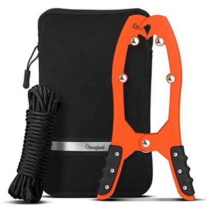 Original® BAXJAW Kayak Anchor Clamp Grip Wide 5.25" Self Locking Tension Jaw With Floating Pouch And 15' Paracord 550 Rope Kayaking Accessories CorrosionProof Steel