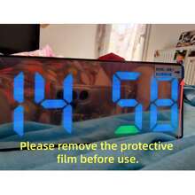 1 个数字闹钟、夜光镜显示、台钟、时间显示、独立装饰、LED 数字显示、USB 供电、温度显示、可调亮度、日期功能、拱形边框、ABS 材质、≤36V 工作电压（不含电池）