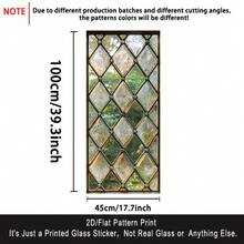 2D Flat Surface, 1 Piece Of Window Sticker, 2D Flat Surface Retro Diamond-Shaped Pattern PVC Electrostatic Adsorption Window Film, Retro-Style Home Decoration Window Film Decals For Living Rooms And Studies, Privacy Protection + Retro Texture, Custom Sizes Available, Home Decoration, Retro Geometric Design, Artistic Window Decoration, Electrostatic Adsorption, Durable Material, Adhesive Film, 2D Flat Surface, Window Decoration Film - 17.72*39.37吋(45*100公分) - 查看 9