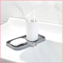 Silicone Sink Organizer - Kitchen Dish Sponge Holder, Soap Dispenser And Scrub Tray, Bathroom Tray