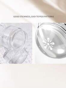 1个心形花朵可擦拭美甲印章，心形花朵高透明硅胶印章，法式印花钢板转印工具，美甲用品，美甲工具 - 彩色 - 查看 2