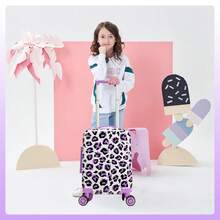 5 件女孩旅行箱套装适合女孩的书包可爱女孩背包 8-10 岁带斜挎包儿童书包套装旅行背包适合小学生背包上学用品（颈枕手柄随机发货）