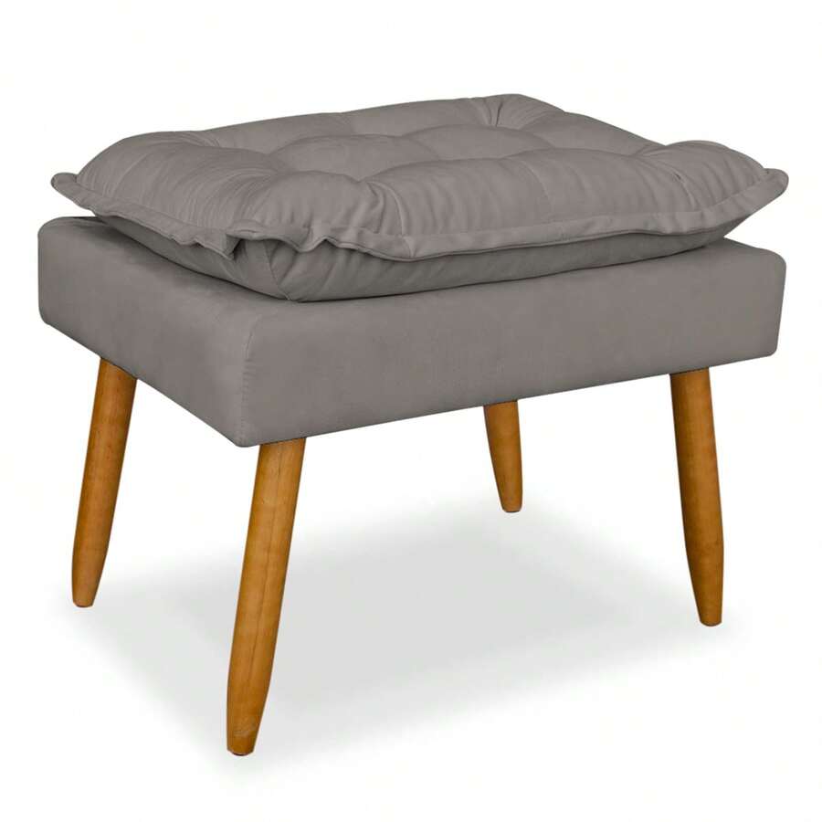 Luxury Decorative Ottoman/Pouf With Spindle Legs For Living Room/Reception Area - Cappuccino - View 1