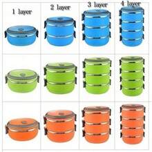 1/2/3/4 Layer Portable Stainless Steel Thermal Insulated Lunch Box Food Container Round Color Random - Random - View 5