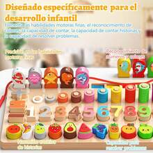 OYANIA 6 en 1 Juguetes Montessori Secuenciación de Cuentas,Clasificación y Apilamiento,Juego de Forma para Educativos,Juego de Pescar para Niños,Juguetes Divertidos para Bebes Digital(Versión Pesca) - D - Ver 10